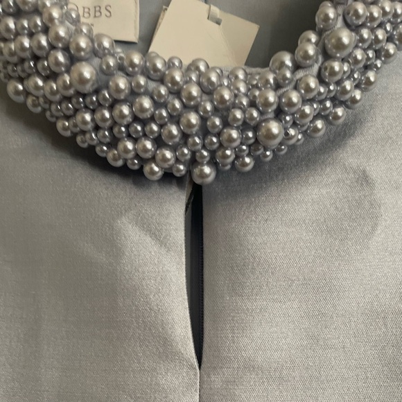 HOBBS LONDON Marcella Embellished Neck Dress-Blue - Picture 9 of 15